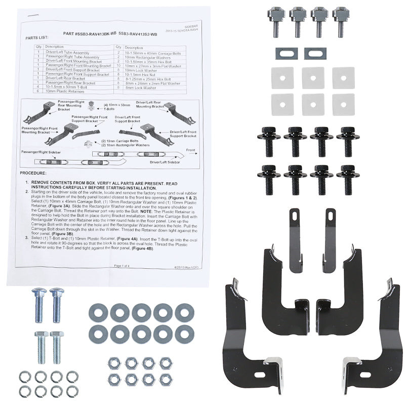 2013-2016 Toyota RAV4 Chrome Stainless Steel Side Step Nerf Bars
