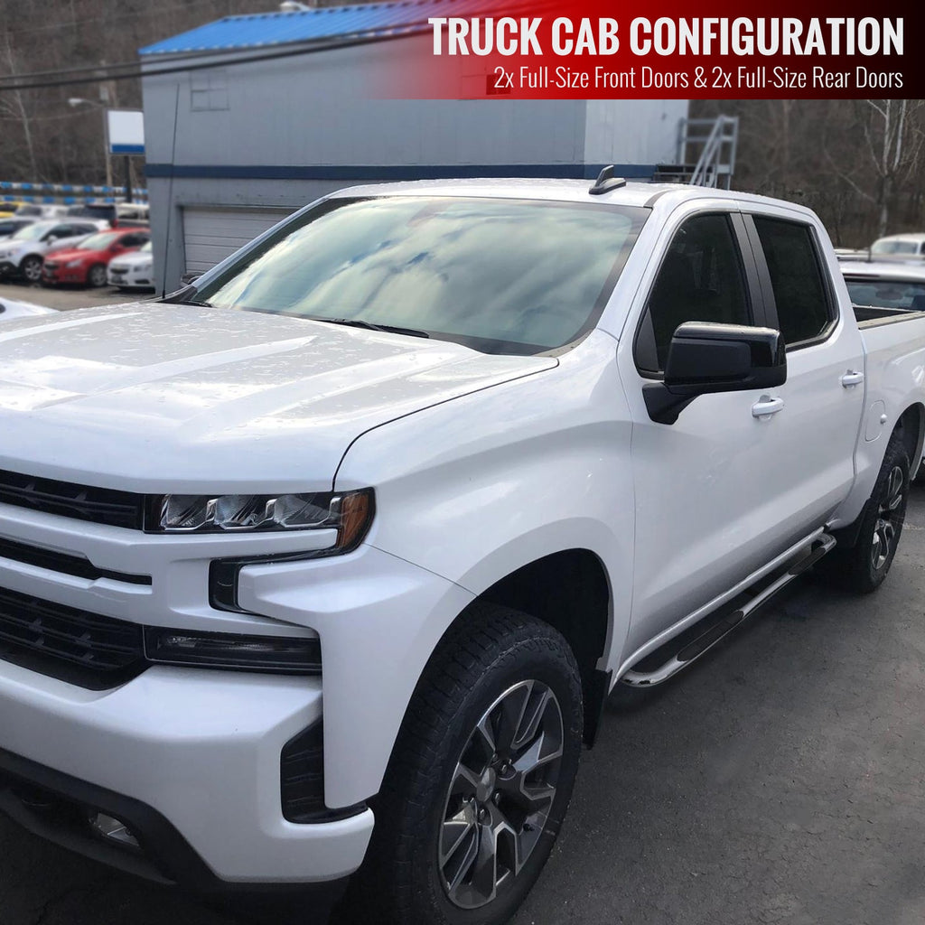 2019-2021 Chevrolet Silverado/GMC Sierra Crew Cab 3" Chrome Stainless Steel Side Step Nerf Bars