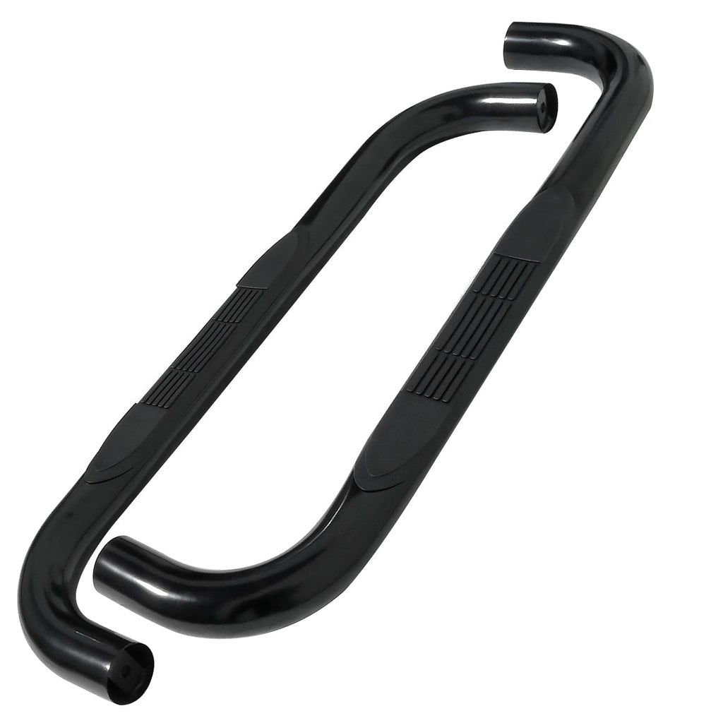 1999-2018 Chevrolet GMC Silverado/Sierra 1500/2500/3500 Regular Cab 3" Black Stainless Steel Side Step Nerf Bars