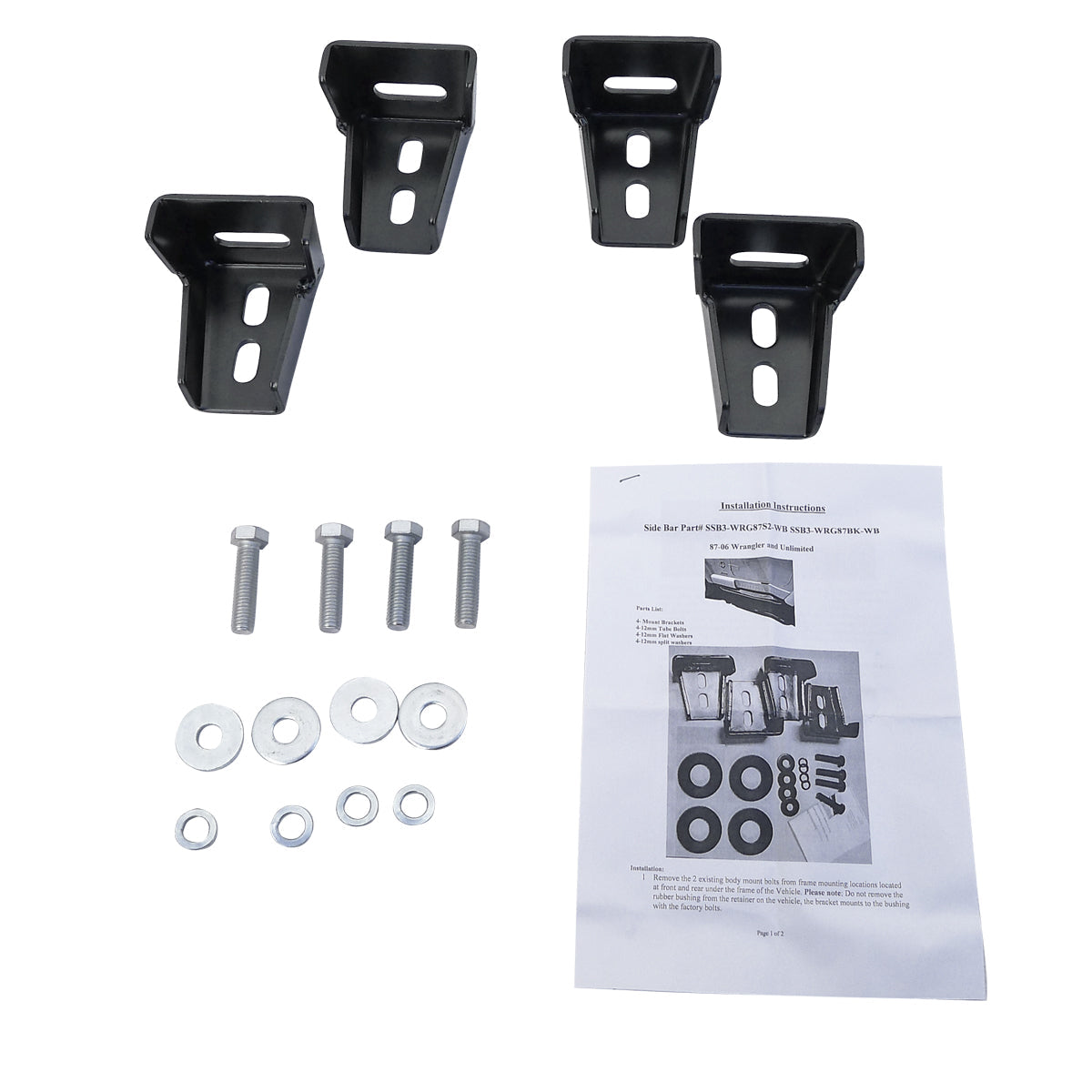 1987-2006 Jeep Wrangler Chrome Stainless Steel Side Step Nerf Bars