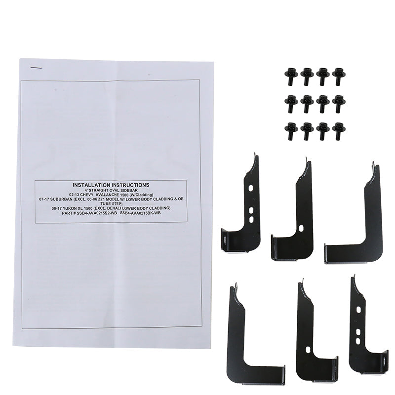 2000-2020 Chevrolet Avalanche/Suburban GMC Yukon XL 4" Black Stainless Steel Side Step Nerf Bars