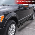 2009-2014 Ford F-150 SuperCrew Cab 4" Black Stainless Steel Side Step Nerf Bars