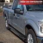2015-2024 Ford F-150/F-250/F-350/F-450/F-550 Super Cab 4" Black Stainless Steel Side Step Nerf Bars