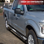 2015-2024 Ford F-150/F-250/F-350/F-450/F-550 Super Cab 4" Chrome Stainless Steel Side Step Nerf Bars