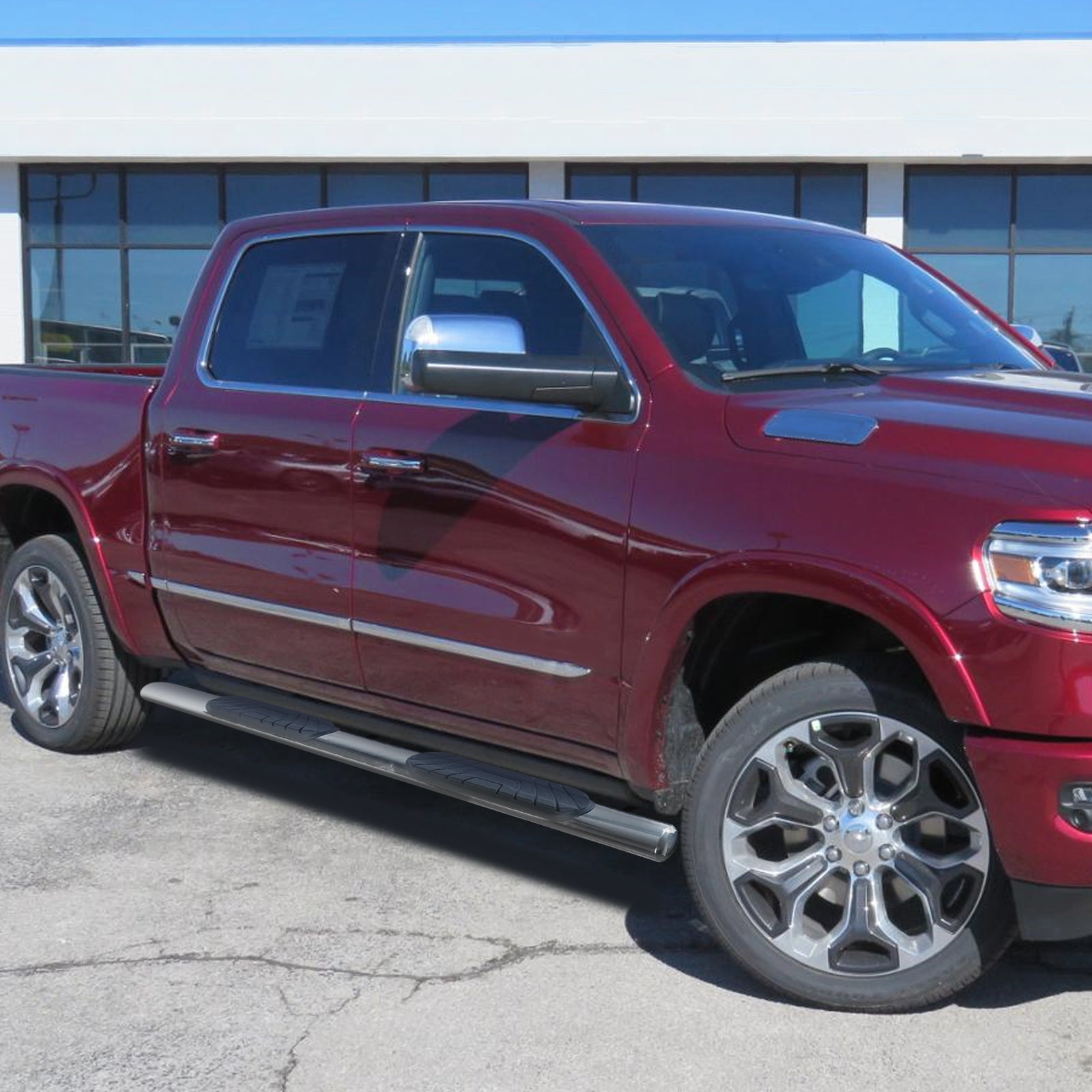 2019-2024 Dodge RAM 1500 Crew Cab 4" Chrome Stainless Steel Side Step Nerf Bars