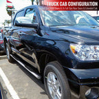 2007-2021 Toyota Tundra CrewMax (Extended Crew) Cab 4" Chrome Stainless Steel Side Step Nerf Bars