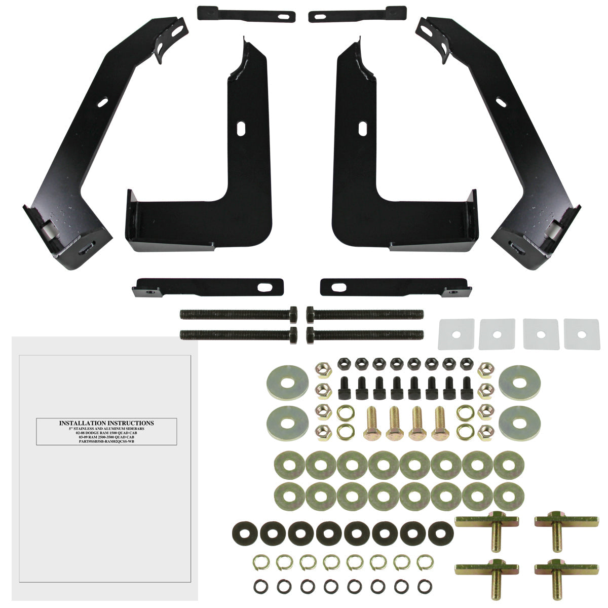 2002-2008 Dodge RAM 1500/2500/3500 Quad Cab Aluminum 5" Side Step Bars