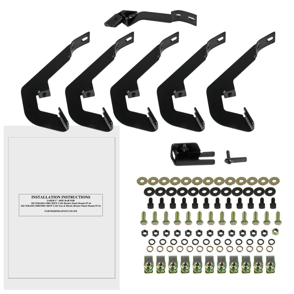 2007-2018 Chevrolet Silverado 1500/2500/3500 Crew Cab Aluminum Side Step Bars