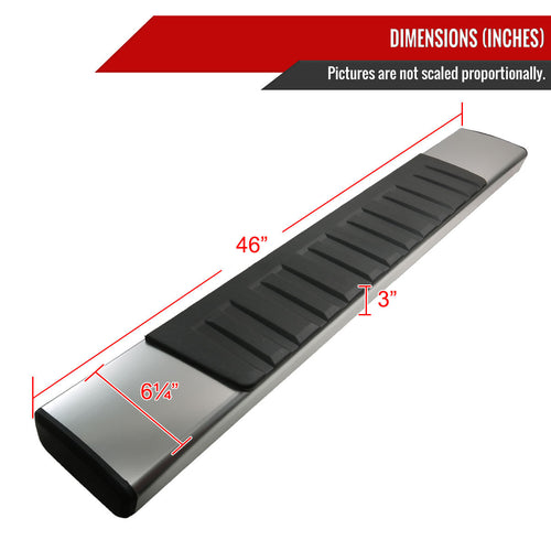 1999-2015 Chevrolet Silverado/GMC Sierra 1500/2500/3500 Regular Cab 6" Wide Chrome Coated Aluminum Side Step Running Boards
