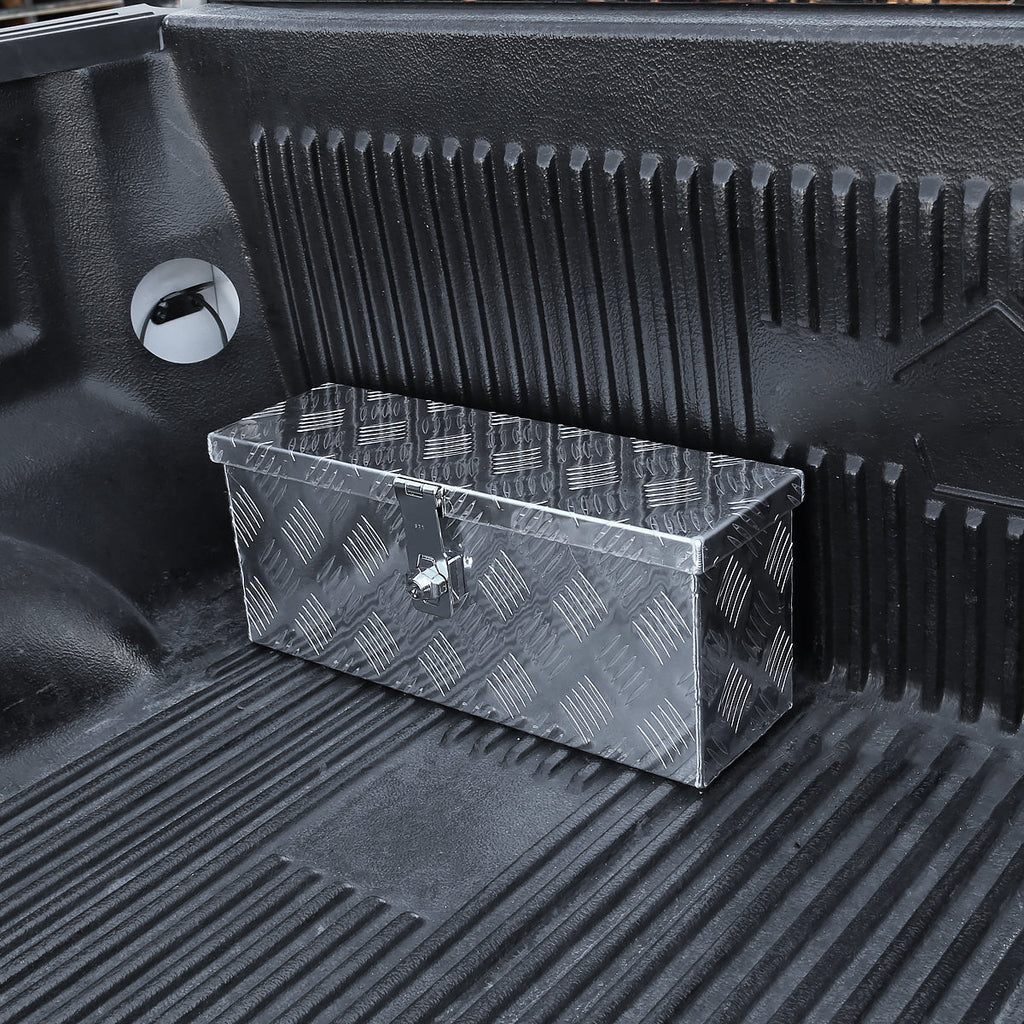 Universal 20" Heavy Duty Silver Aluminum Tool Box w/ Lock & Keys