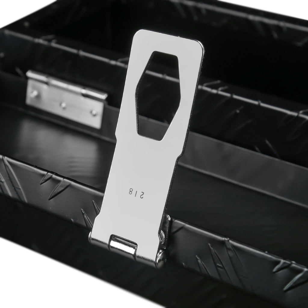 Universal 20" Heavy Duty Black Aluminum Truck Tool Box w/ Lock & Keys