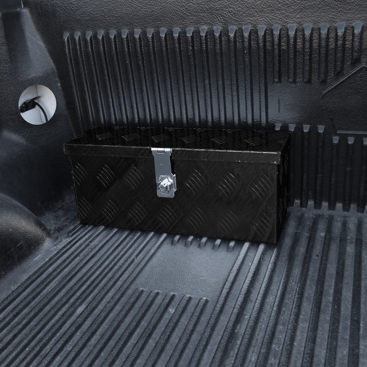 Universal 20" Heavy Duty Black Aluminum Truck Tool Box w/ Lock & Keys