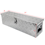 Universal 31" Heavy Duty Silver Aluminum Tool Box w/ Side Handles, Lock, & Keys