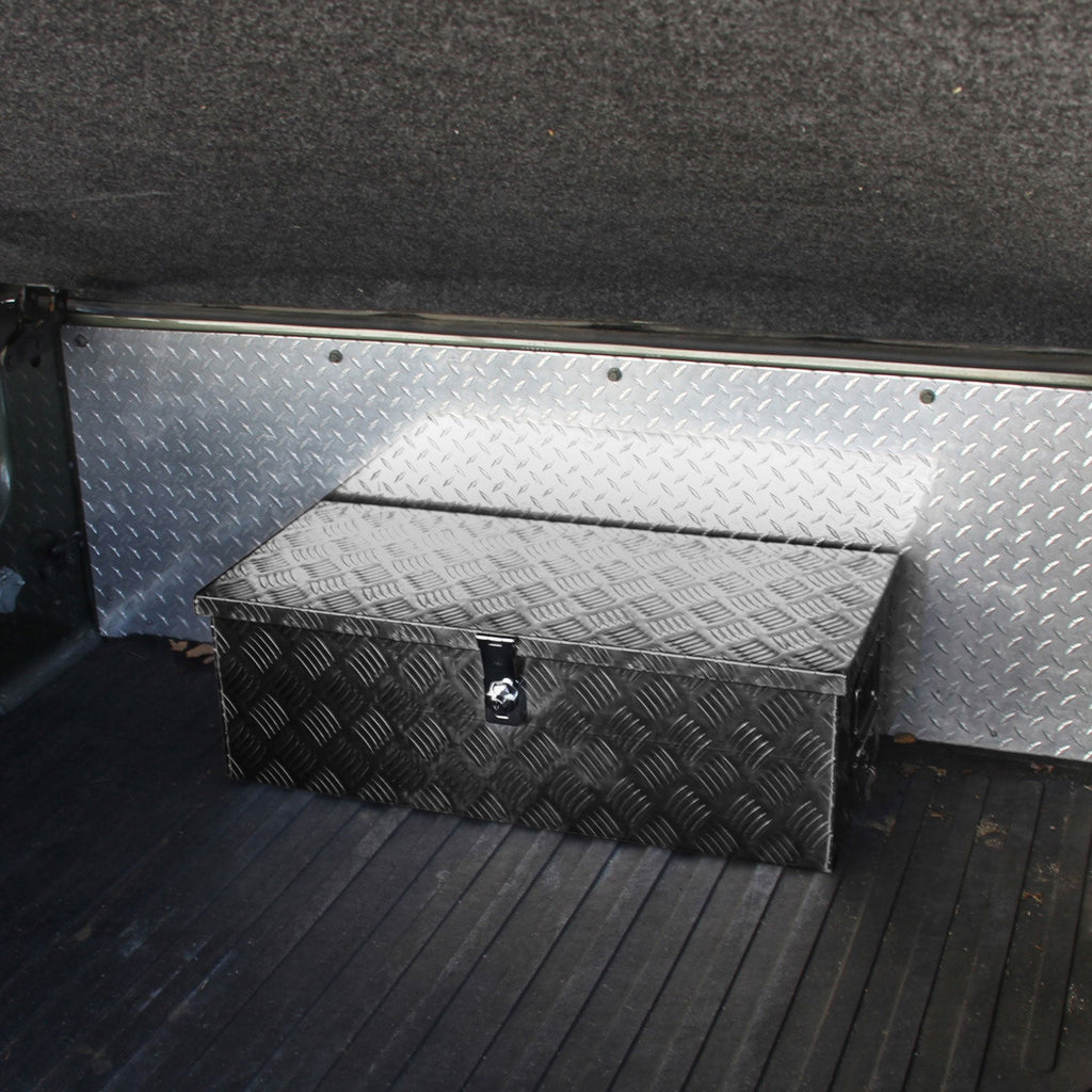 Universal 30" Heavy Duty Black Aluminum Truck Tool Box w/ Side Handles, Lock & Keys