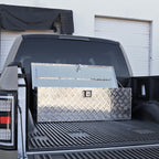 Universal 44" Heavy Duty Silver Aluminum Truck Tool Box w/ Side Handles, Lock, & Keys