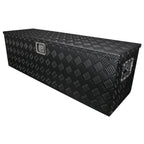 Universal 44" Heavy Duty Black Aluminum Tool Box w/ Side Handles, Lock, & Keys