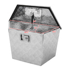Universal 15~28" Heavy Duty Silver Aluminum Truck Trailer Tongue Tool Box w/ Lock & Keys