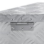Universal 15~28" Heavy Duty Silver Aluminum Truck Trailer Tongue Tool Box w/ Lock & Keys