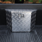 Universal 15~28" Heavy Duty Silver Aluminum Truck Trailer Tongue Tool Box w/ Lock & Keys