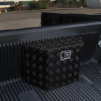Universal 15~28" Black Heavy Duty Aluminum Truck Trailer Tongue Tool Box w/ Lock & Keys