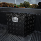 Universal 15~28" Black Heavy Duty Aluminum Truck Trailer Tongue Tool Box w/ Lock & Keys