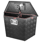 Universal 15~28" Black Heavy Duty Aluminum Truck Trailer Tongue Tool Box w/ Lock & Keys