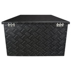 Universal 15~28" Black Heavy Duty Aluminum Truck Trailer Tongue Tool Box w/ Lock & Keys