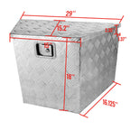 Universal 15~29" Silver Heavy Duty Aluminum Truck Trailer Tongue Tool Box w/ Lock & Keys