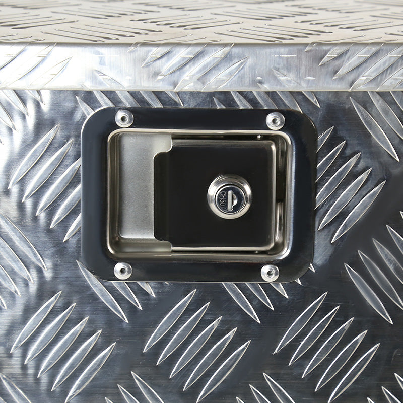 Universal 15~29" Silver Heavy Duty Aluminum Truck Trailer Tongue Tool Box w/ Lock & Keys