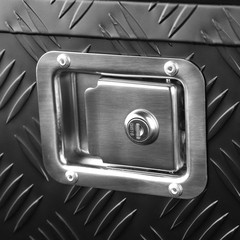 Universal 15~29" Heavy Duty Black Aluminum Truck Trailer Tongue Tool Box w/ Lock & Keys