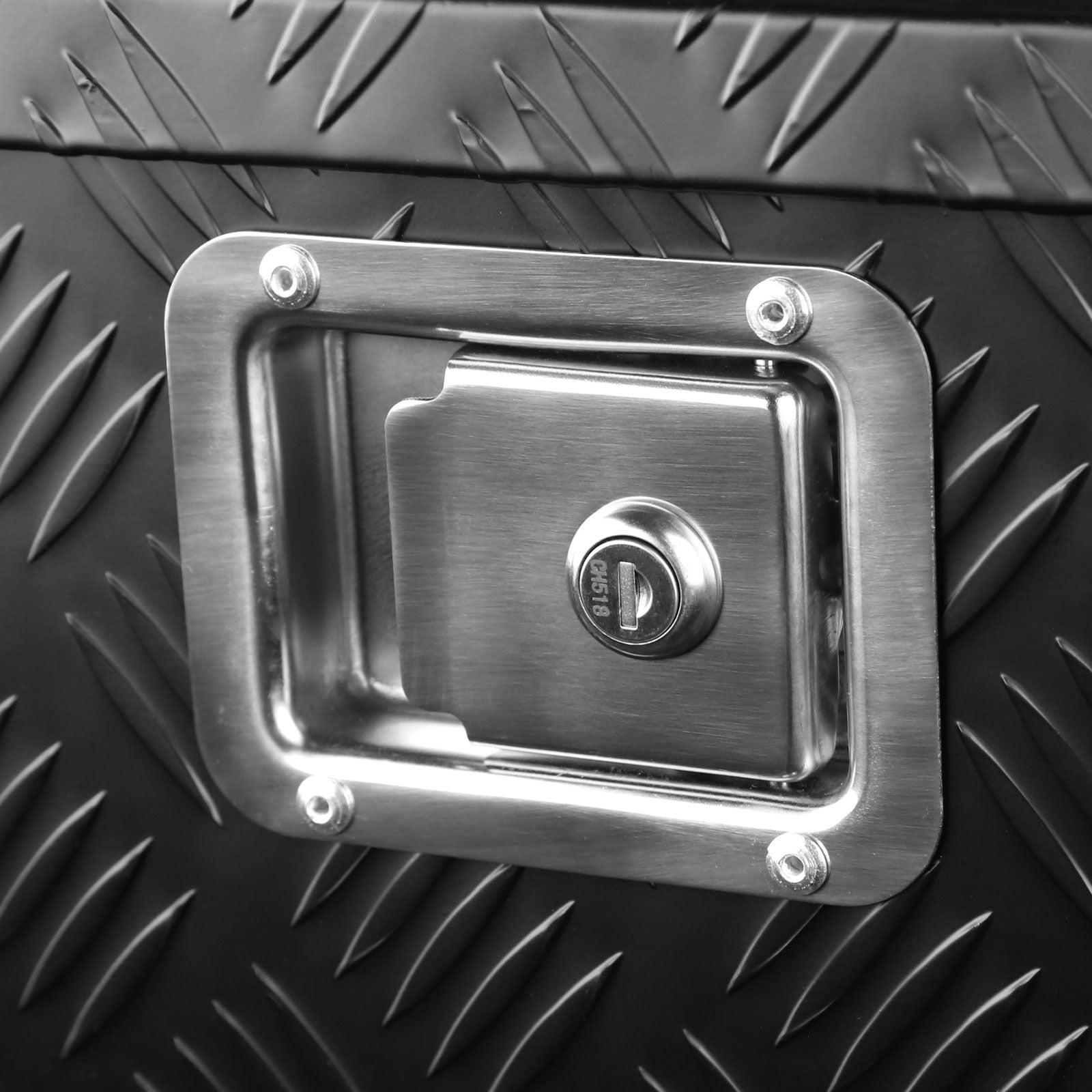 Universal 15~29" Heavy Duty Black Aluminum Truck Trailer Tongue Tool Box w/ Lock & Keys