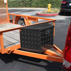 Universal 15~29" Heavy Duty Black Aluminum Truck Trailer Tongue Tool Box w/ Lock & Keys