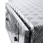 Universal 36" Heavy Duty Silver Aluminum Underbody Truck Tool Box w/ T-Handle Latches, Locks, & Keys