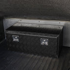 Universal 36" Heavy Duty Black Aluminum Underbody Truck Tool Box w/ T-Handle Latches, Locks, & Keys