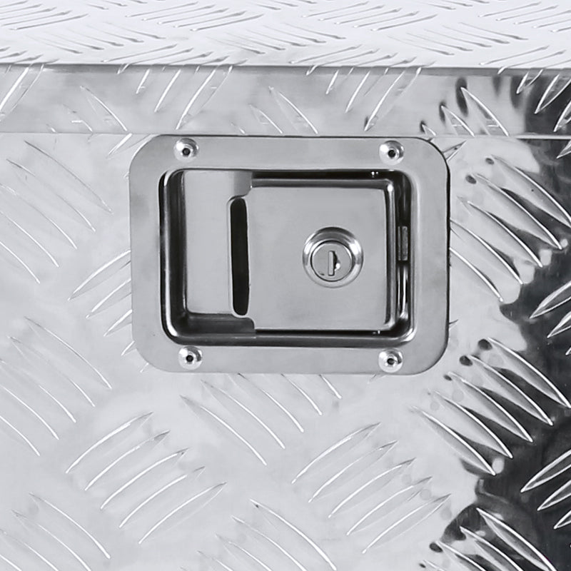Universal 49" Heavy Duty Silver Aluminum Truck Tool Box w/ Side Handles, Lock, & Keys