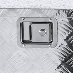 Universal 49" Heavy Duty Silver Aluminum Truck Tool Box w/ Side Handles, Lock, & Keys