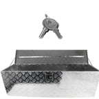 Universal 49" Heavy Duty Silver Aluminum Truck Tool Box w/ Side Handles, Lock, & Keys