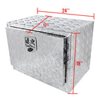 Universal 24" Heavy Duty Silver Aluminum Underbody Truck Tool Box w/ T-Handle Latch, Lock, & Keys