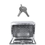 Universal 24" Heavy Duty Silver Aluminum Underbody Truck Tool Box w/ T-Handle Latch, Lock, & Keys