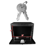 Universal 24" Heavy Duty Black Aluminum Underbody Truck Tool Box w/ T-Handle Latch, Lock, & Keys