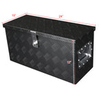 Universal 24" Heavy Duty Black Aluminum Tool Box w/ Side Handles, Lock, & Keys