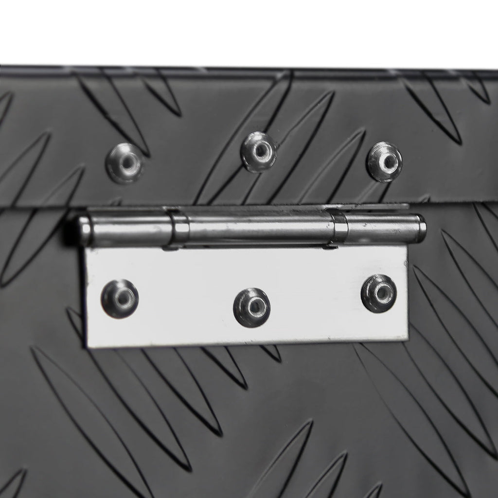 Universal 24" Heavy Duty Black Aluminum Tool Box w/ Side Handles, Lock, & Keys