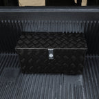 Universal 24" Heavy Duty Black Aluminum Tool Box w/ Side Handles, Lock, & Keys