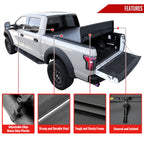 1999-2016 Ford F250 F350 SuperDuty 6'6" Bed Soft Quad-Fold Tonneau Cover