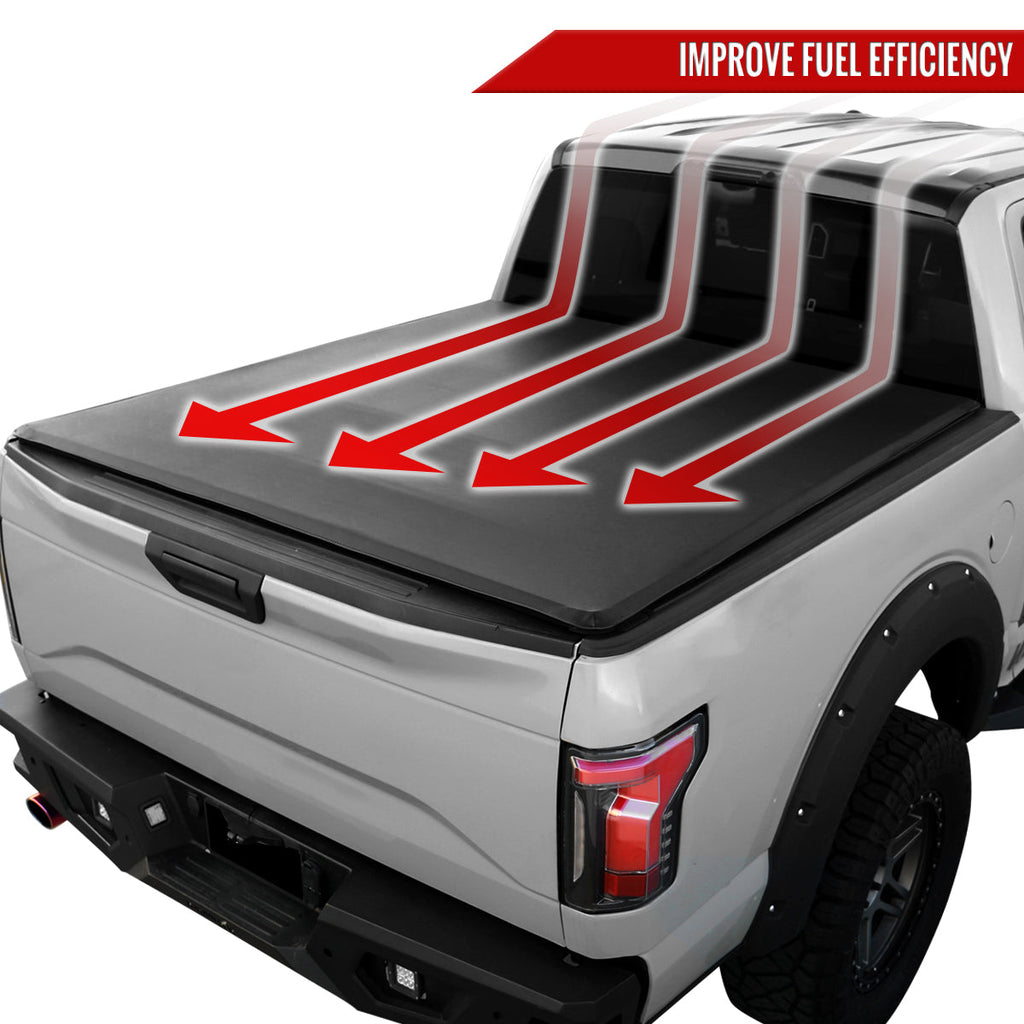 2014-2018 Chevrolet Silverado GMC Sierra 1500 / 2019 Silverado Sierra 1500 Classic 6.5' (78") Bed Soft Quad-Fold Tonneau Cover