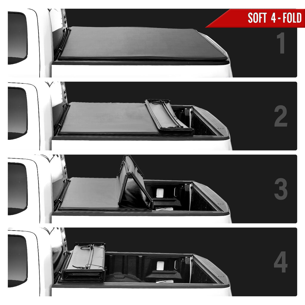 2022-2024 Toyota Tundra 6'6" Truck Bed Soft Quad-Fold Tonneau Cover