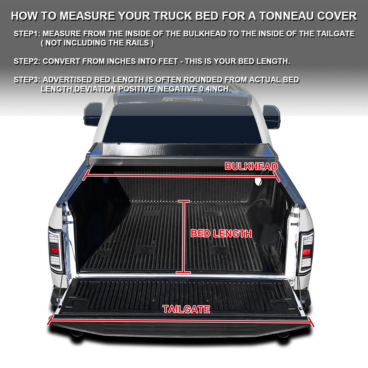 2016-2021 Nissan Titan / Titan XD 5.5' Bed Hard Quad-Fold Tonneau Cover
