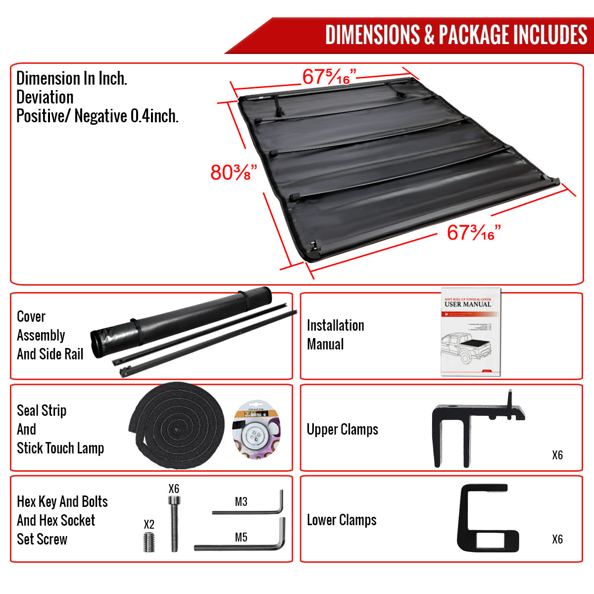 2004-2014 Ford F-150 Styleside 6'6" Standard Bed Roll Up Vinyl Tonneau Cover