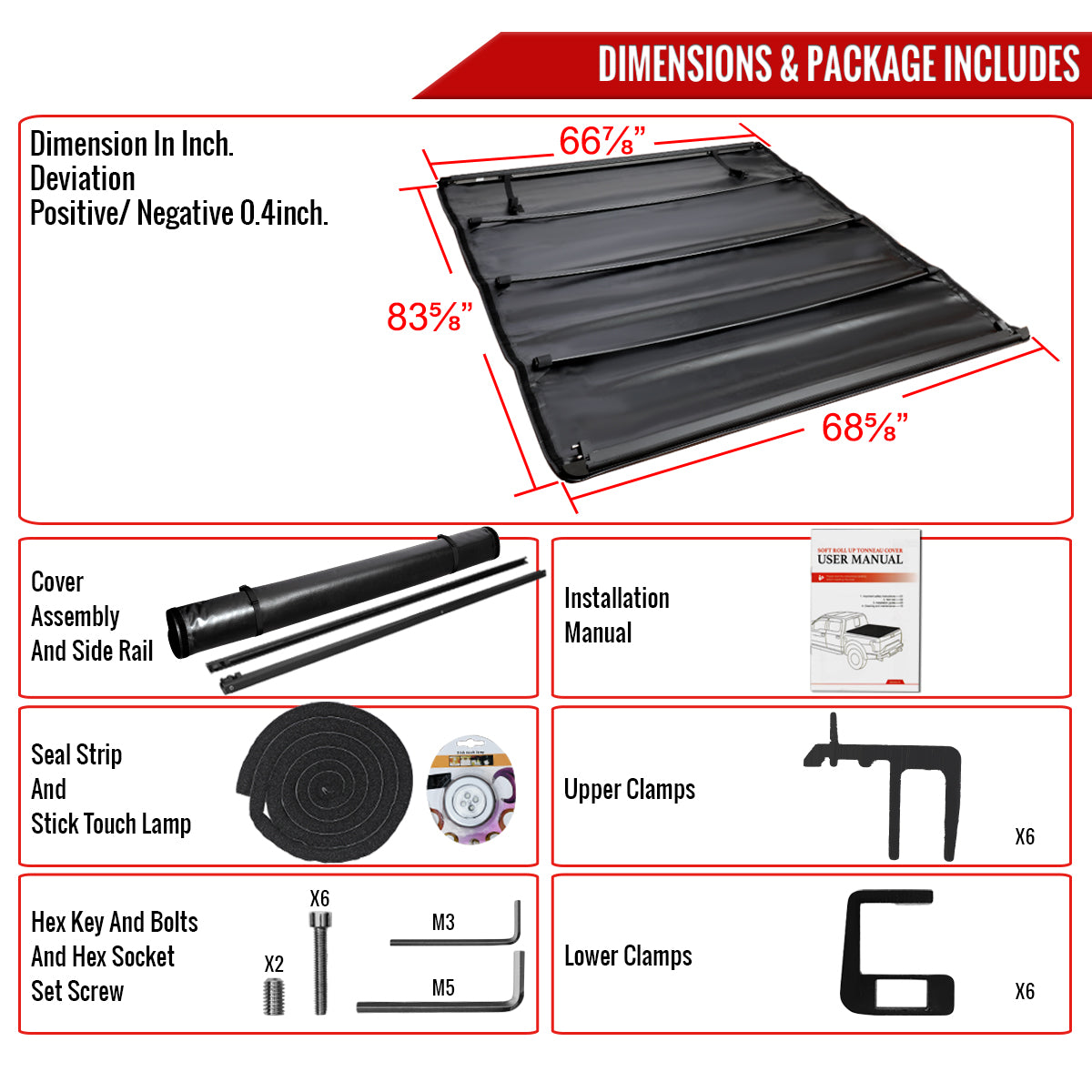 1997-2004 Ford F-150 Styleside 78" Short Bed Vinyl Roll Up Tonneau Cover