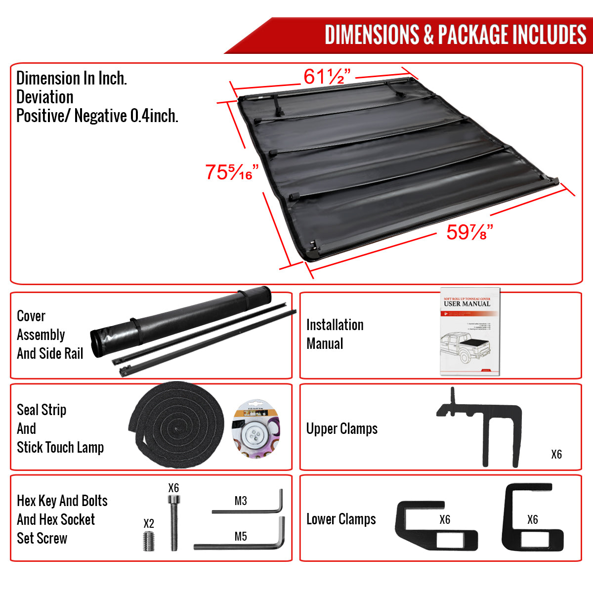1994-2003 Chevrolet S10 GMC S15/Sonoma 72" Short Bed Roll Up Vinyl Tonneau Cover